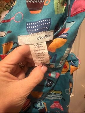 Eva Rose Blue Kitchen Print Dress
